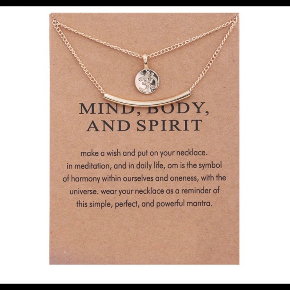 Gold plated double strand yoga meditation necklace